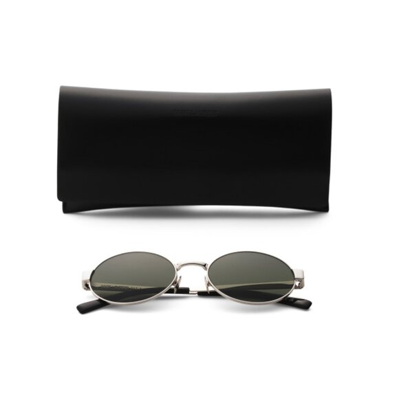 SAINT LAURENT Black/silver Multi 55mm Metal Round Sunglasses - Picture 1 of 2